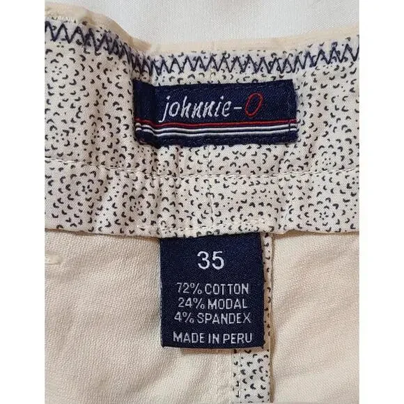 Johnnie-O Khaki Golf Shorts Men 35 Gray Chino Flat Front Outdoor Casual - Picture 5 of 11